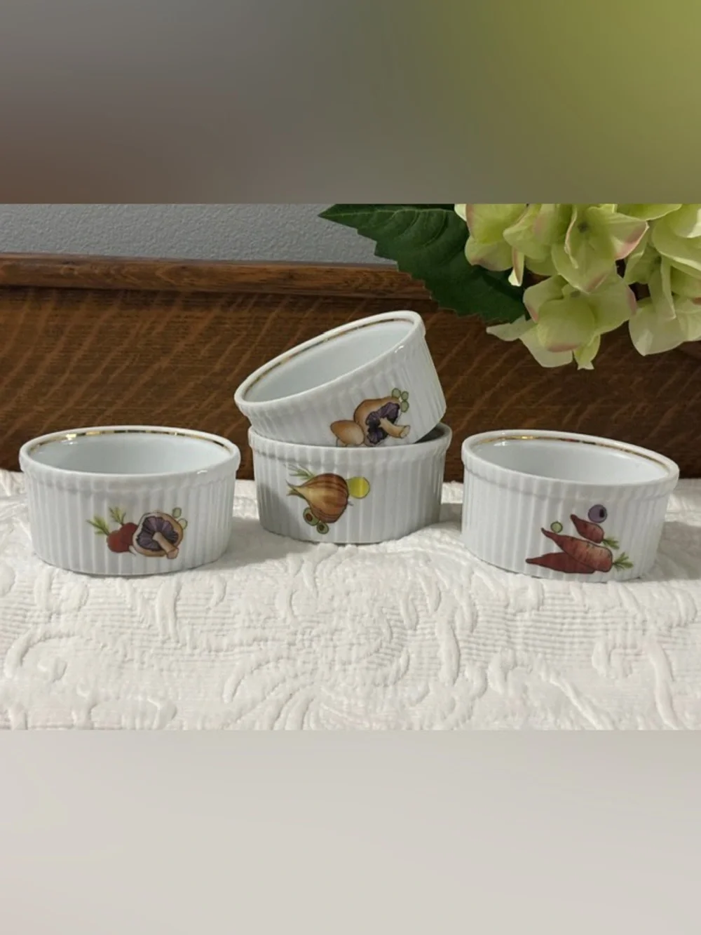 Louis Lourioux  France Set of 4 Ramekins, Vegetables